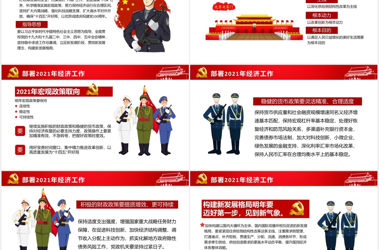 2021中央经济工作会议工作安排部署党政PPT模板