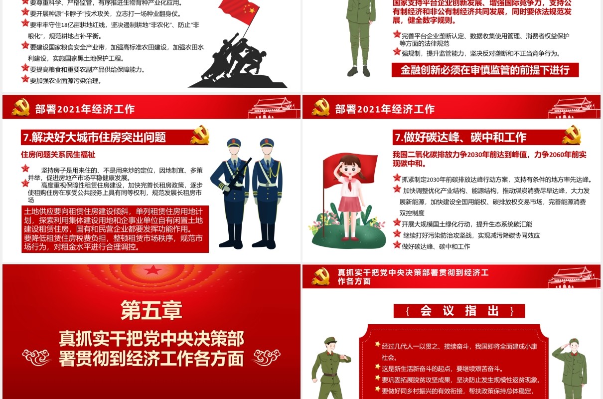 2021中央经济工作会议工作安排部署党政PPT模板