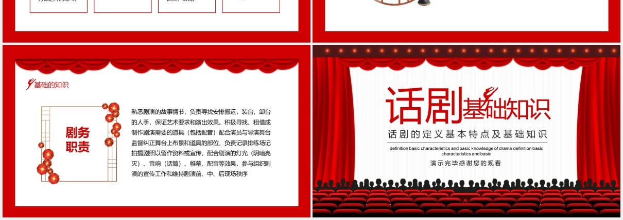 话剧的定义基本特点及基础知识课件动态PPT模板