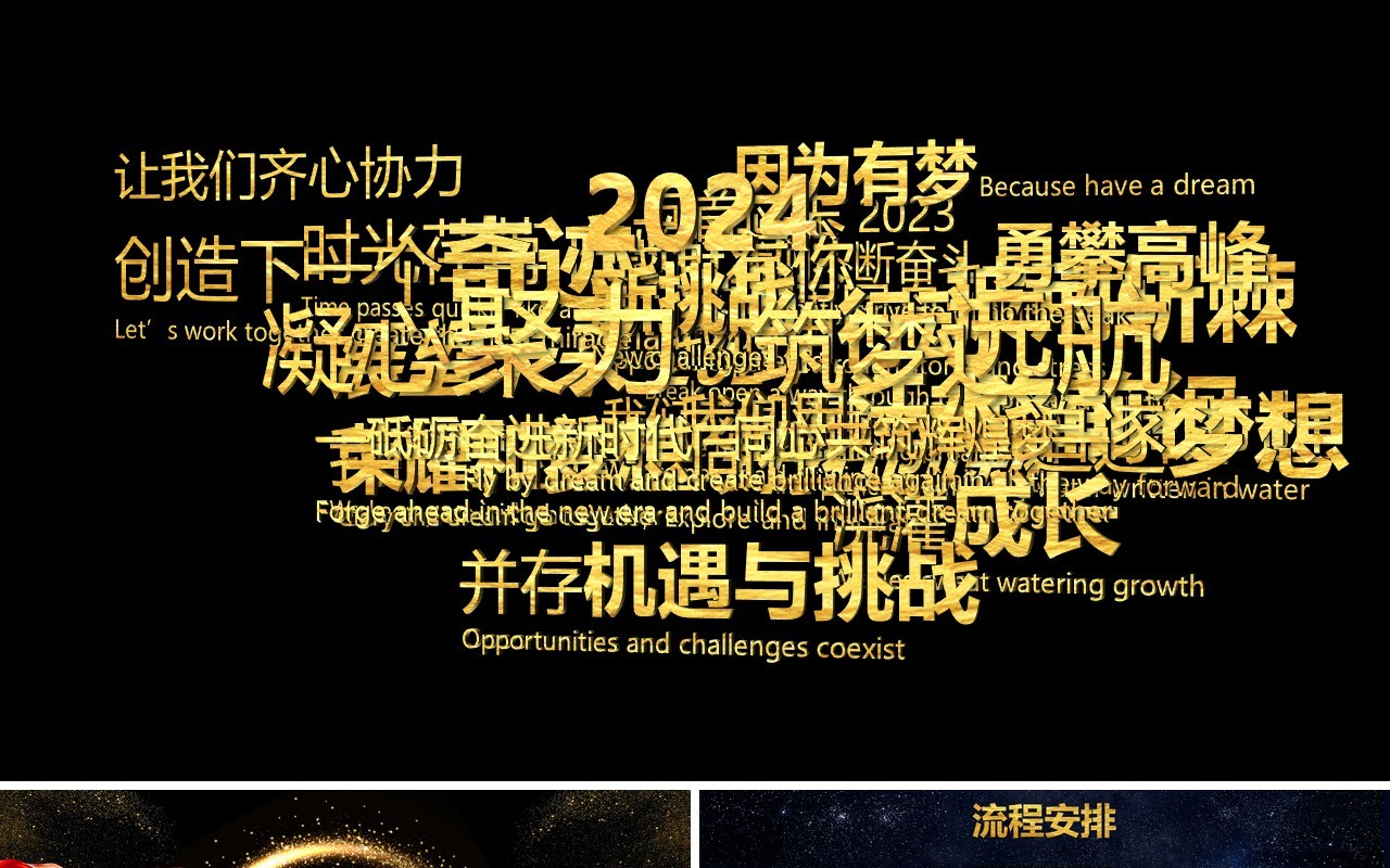 大气震撼2023年终盛典员工颁奖企业年会开场PPT模板