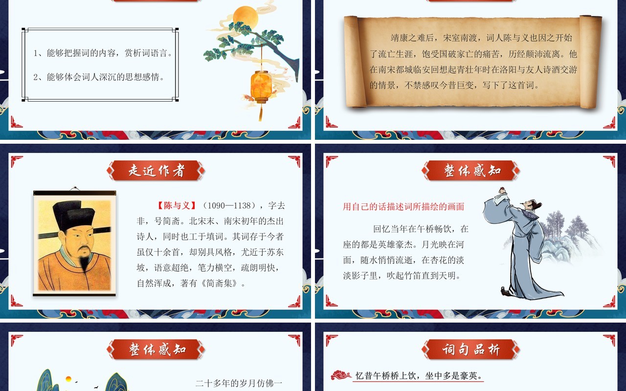 部编版九年级语文下册临江仙·夜登小阁忆洛中旧游课件PPT模板