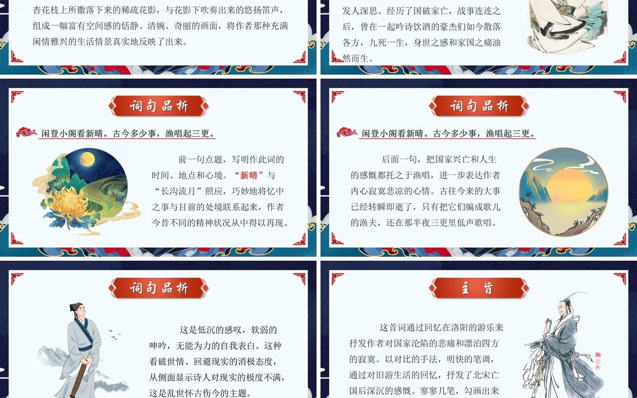 部编版九年级语文下册临江仙·夜登小阁忆洛中旧游课件PPT模板