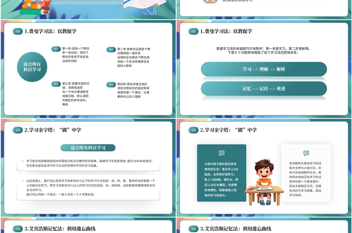 绿色卡通风期末复习避坑与对策PPT模板