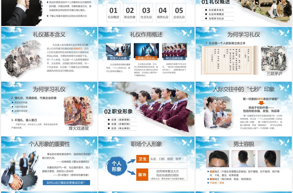礼仪的力量商务礼仪形象培训课件PPT模板