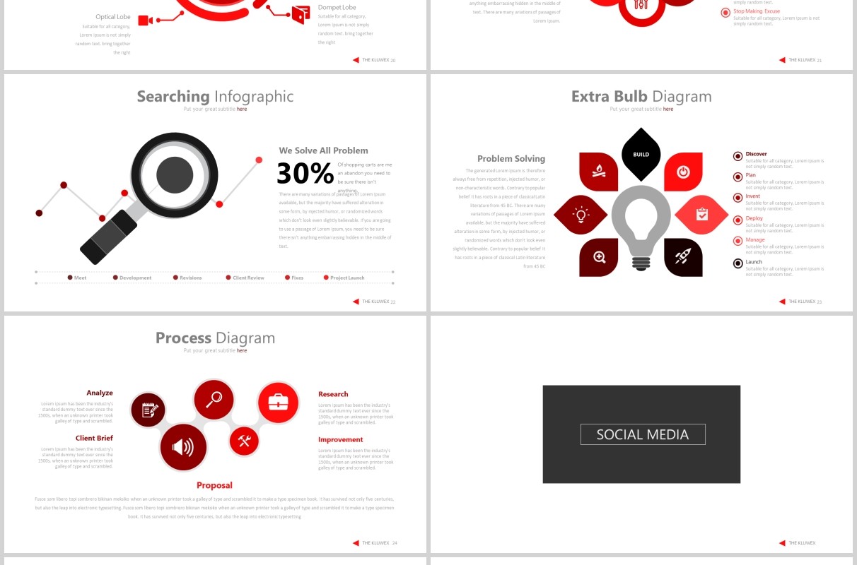 公司项目介绍宣传图表可视化PPT可插图排版设计模板素材Kluwex - Powerpoint Template