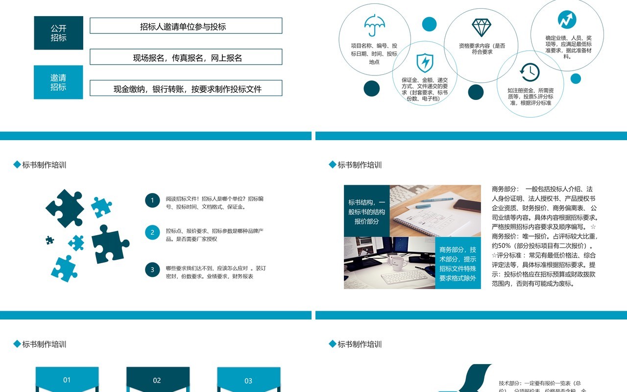 招标挂网及文件的获取标书制作培训动态PPT模板