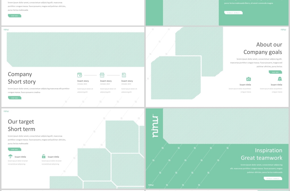 绿色商务产品介绍项目策划PPT版式设计模板Ninu Powerpoint Template