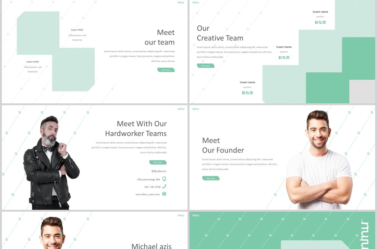 绿色商务产品介绍项目策划PPT版式设计模板Ninu Powerpoint Template