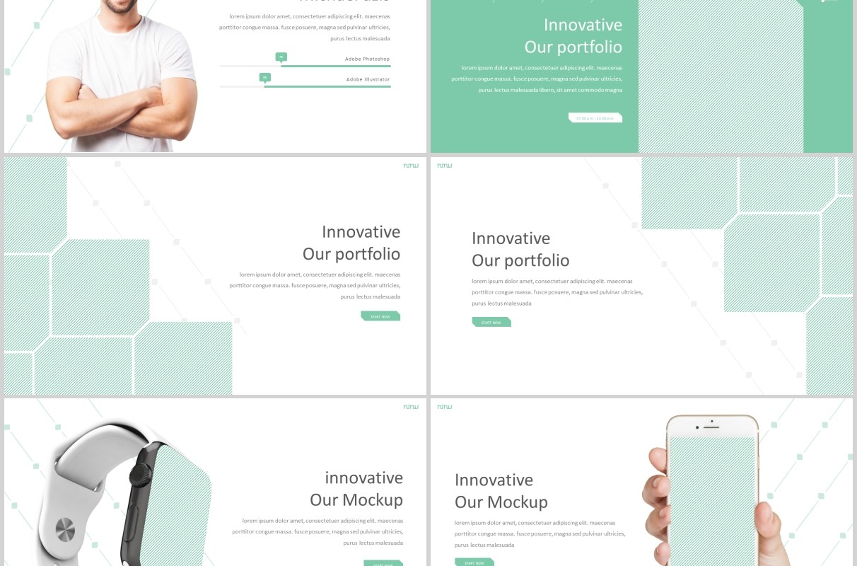 绿色商务产品介绍项目策划PPT版式设计模板Ninu Powerpoint Template