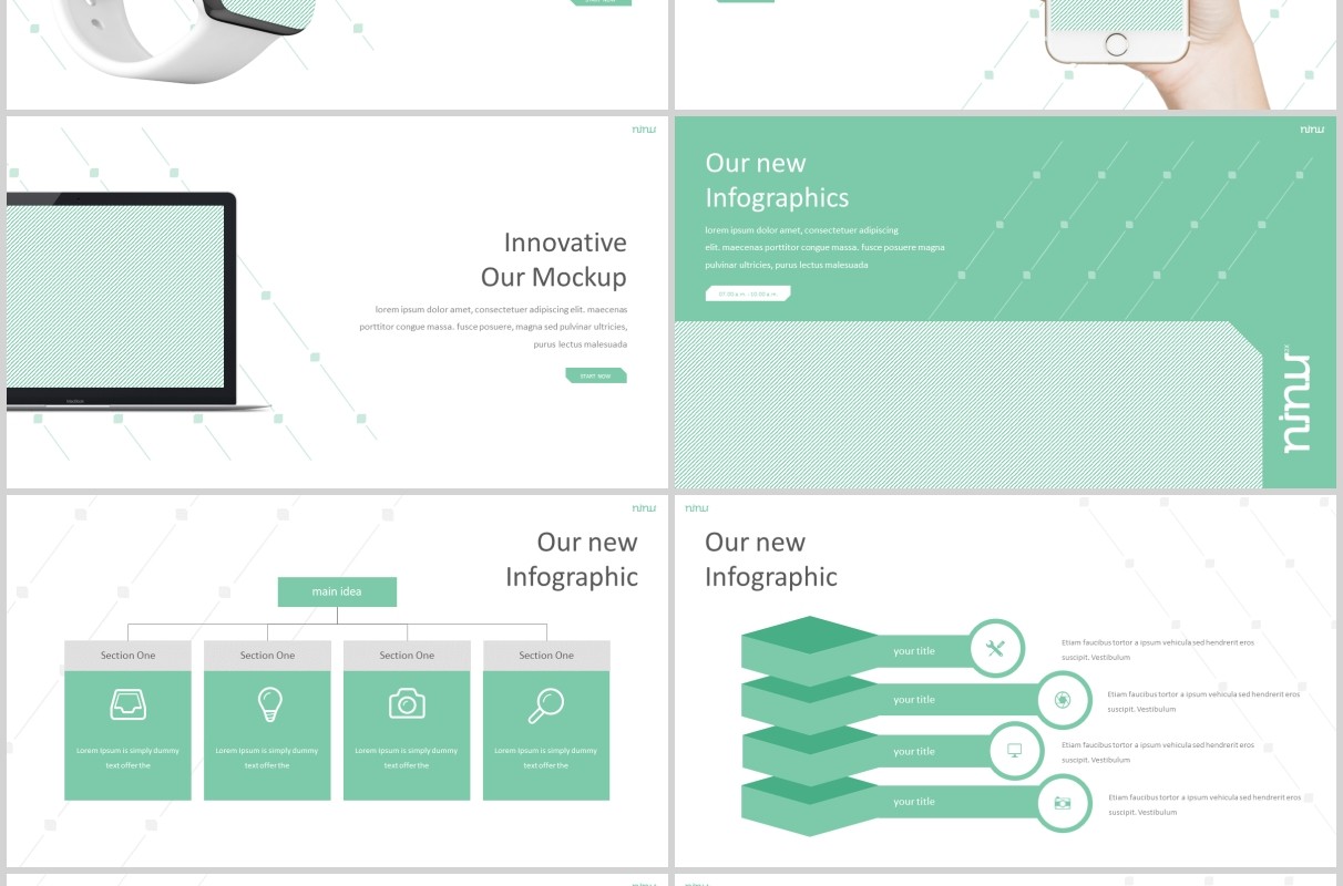 绿色商务产品介绍项目策划PPT版式设计模板Ninu Powerpoint Template
