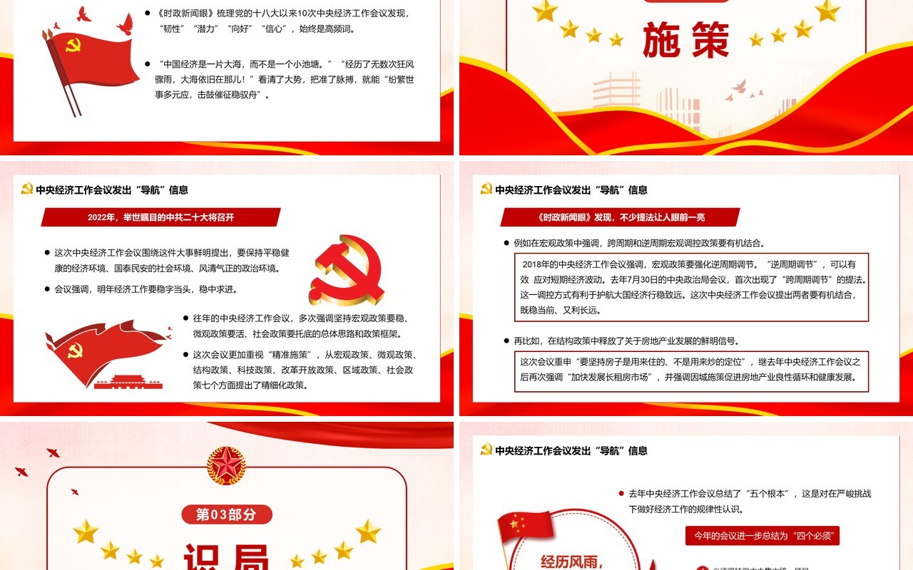 红色中国经济航船明年怎么开PPT模板