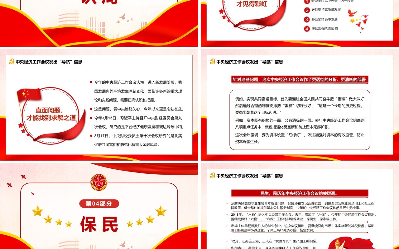 红色中国经济航船明年怎么开PPT模板
