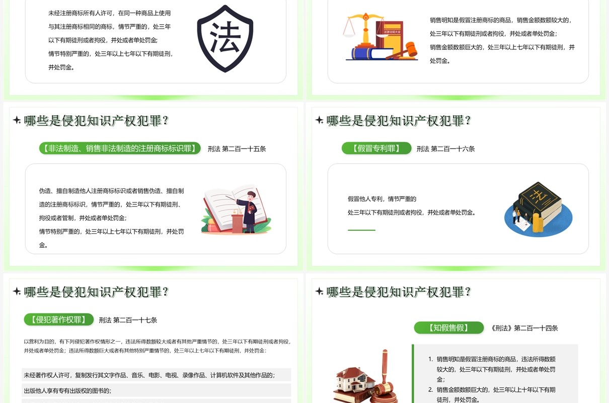 绿色简约风世界知识产权日PPT模板