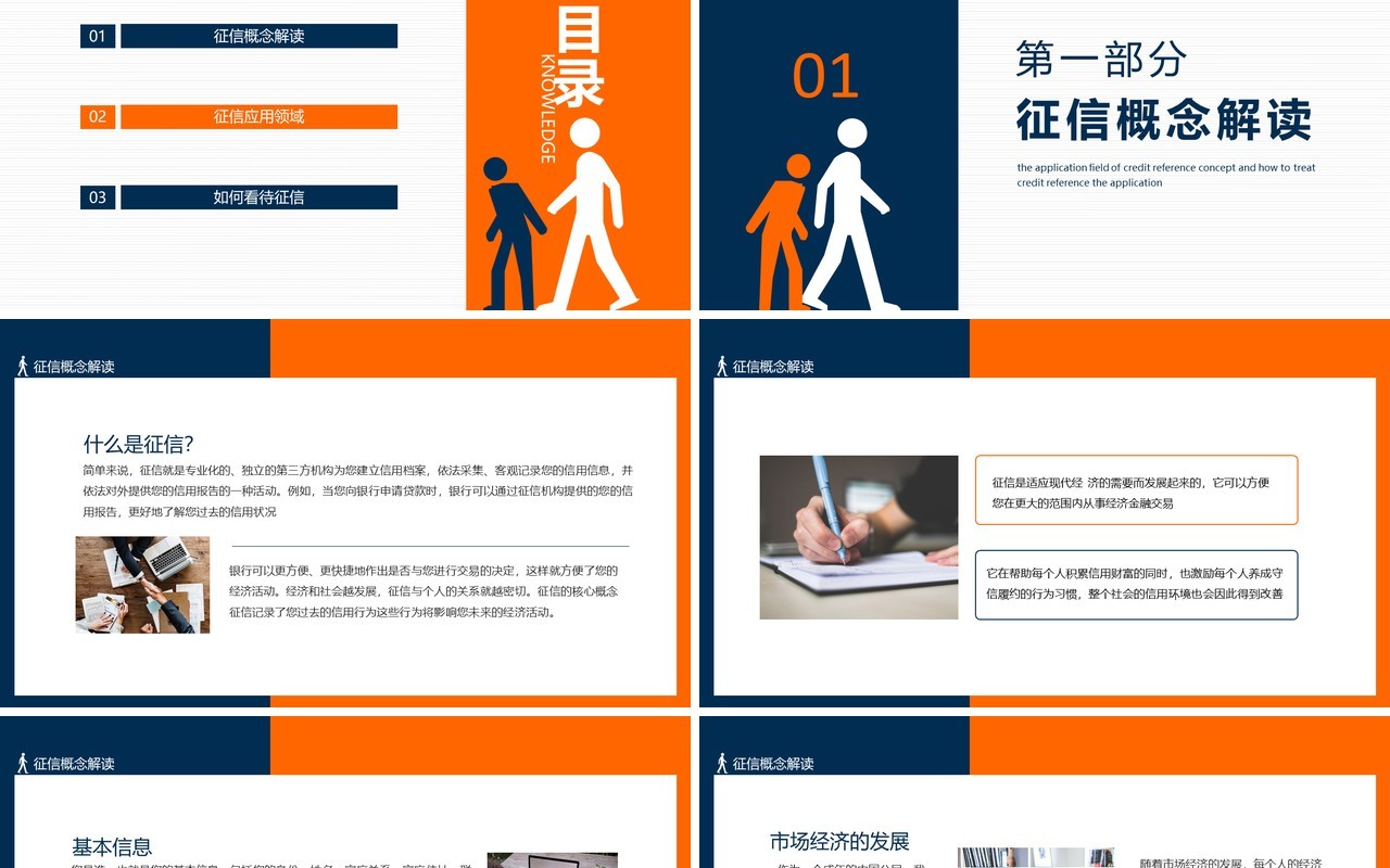 征信基础知识征信概念应用领域以及如何看待征信动态PPT模板