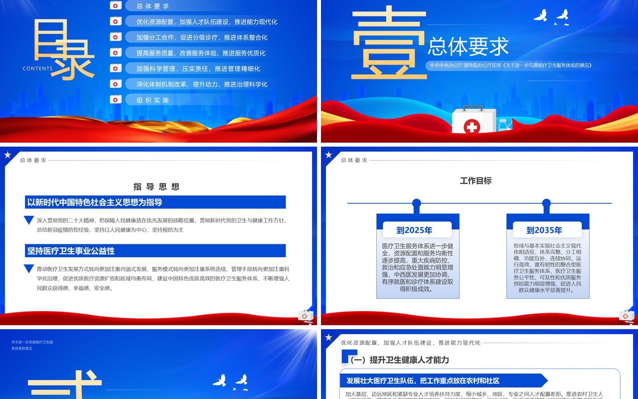 2023关于进一步完善医疗卫生服务体系的意见PPT模板