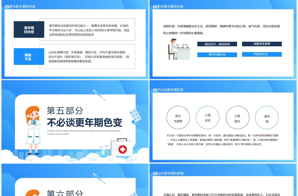 关爱女性健康更年期综合症动态PPT模板