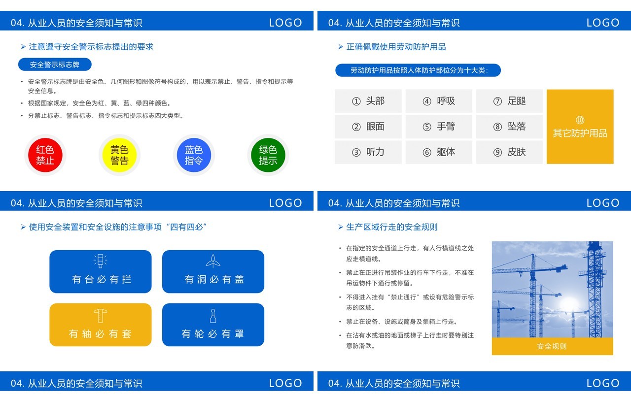 蓝色简约风员工安全生产培训PPT模板