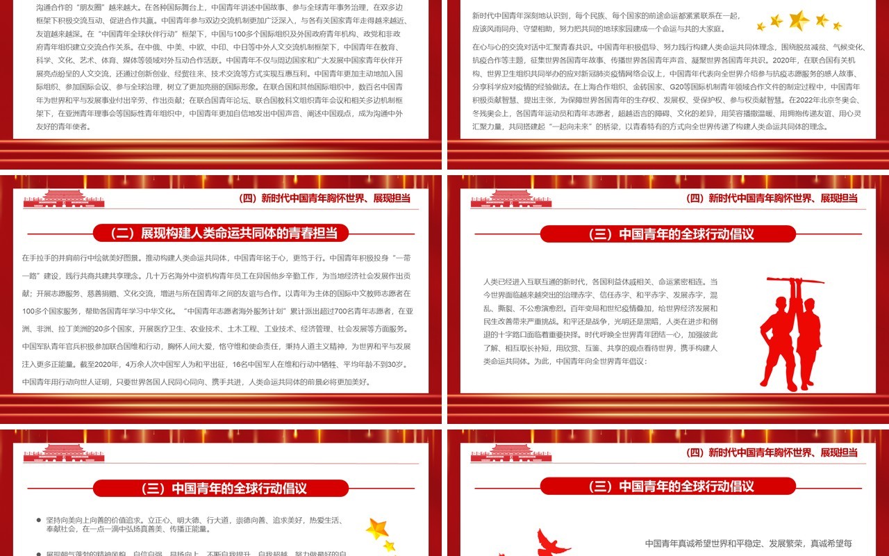 红色大气新时代的中国青年白皮书PPT模板