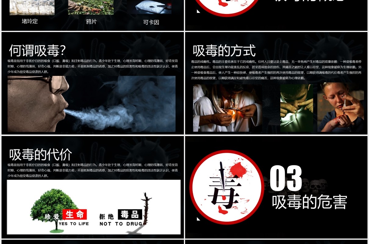 国际禁毒日教育宣传活动PPT模板