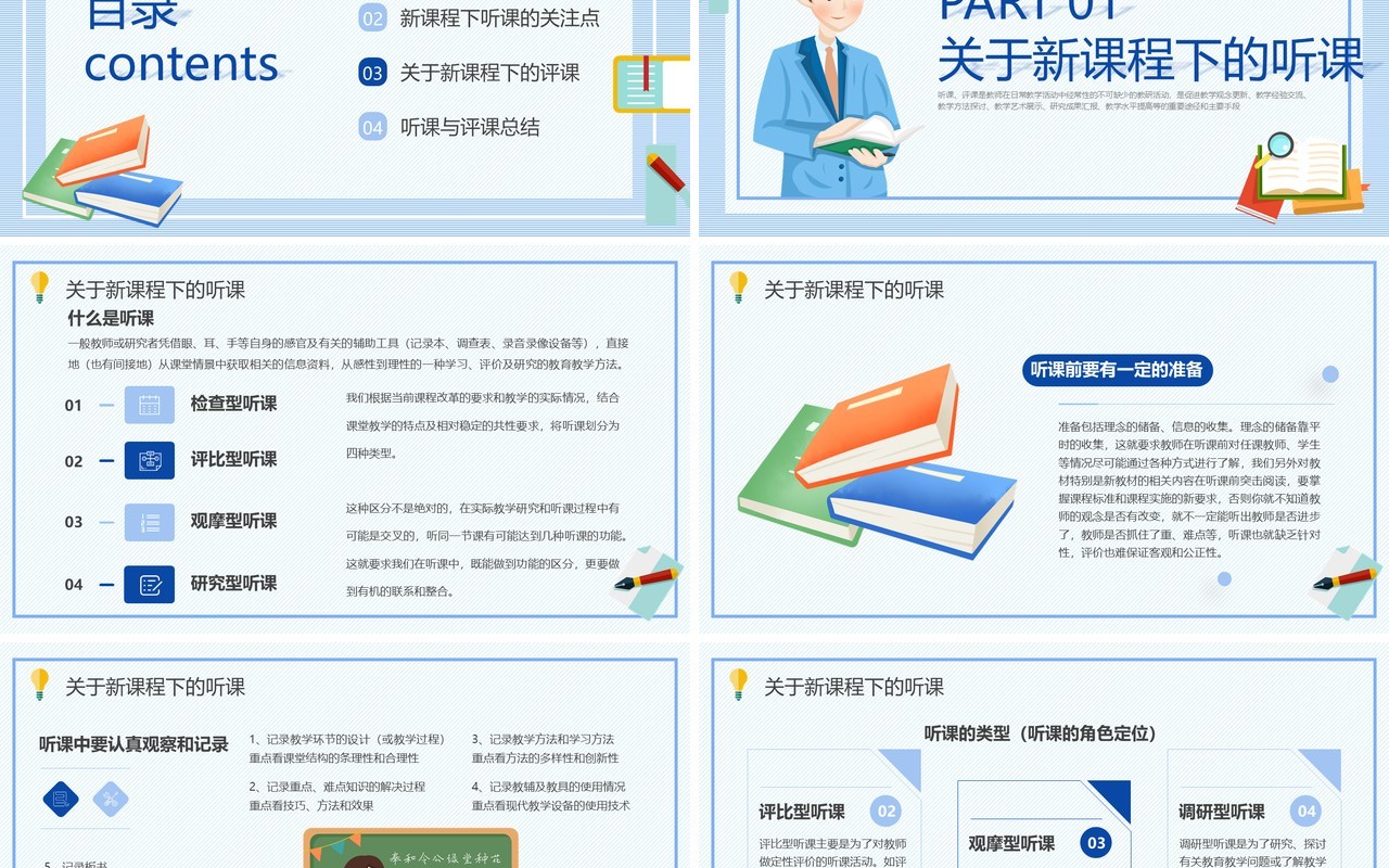 新课程背景下教师如何听课与评课PPT模板