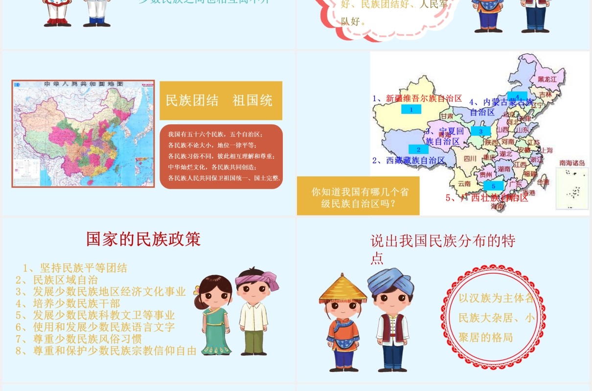 民族团结教育课件PPT模板演示文稿