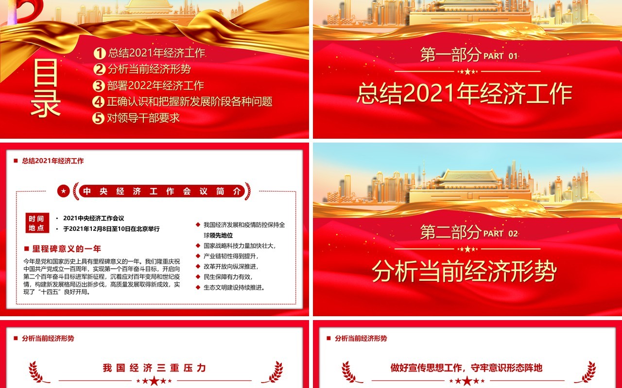 2021中央经济工作会议学习解读PPT模板