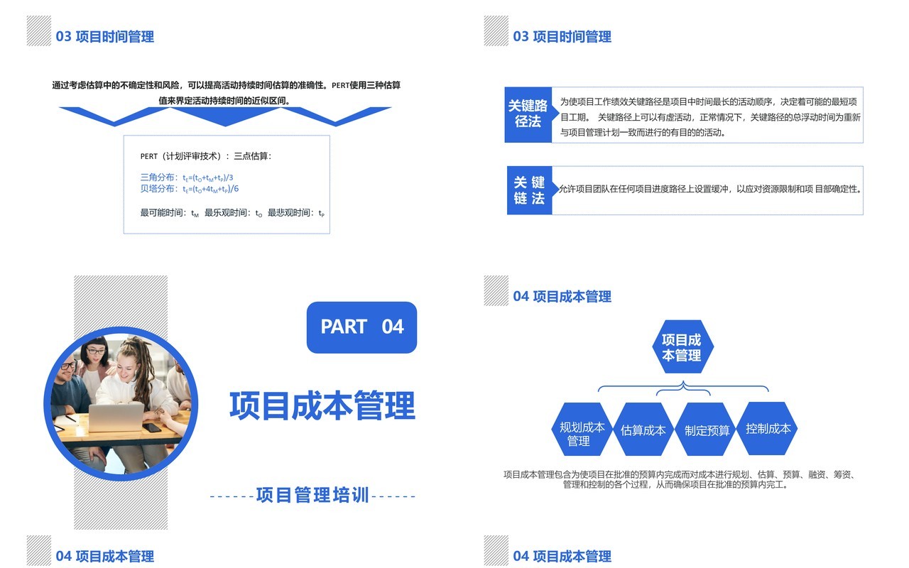 商务风项目管理十大知识领域企业培训PPT模板