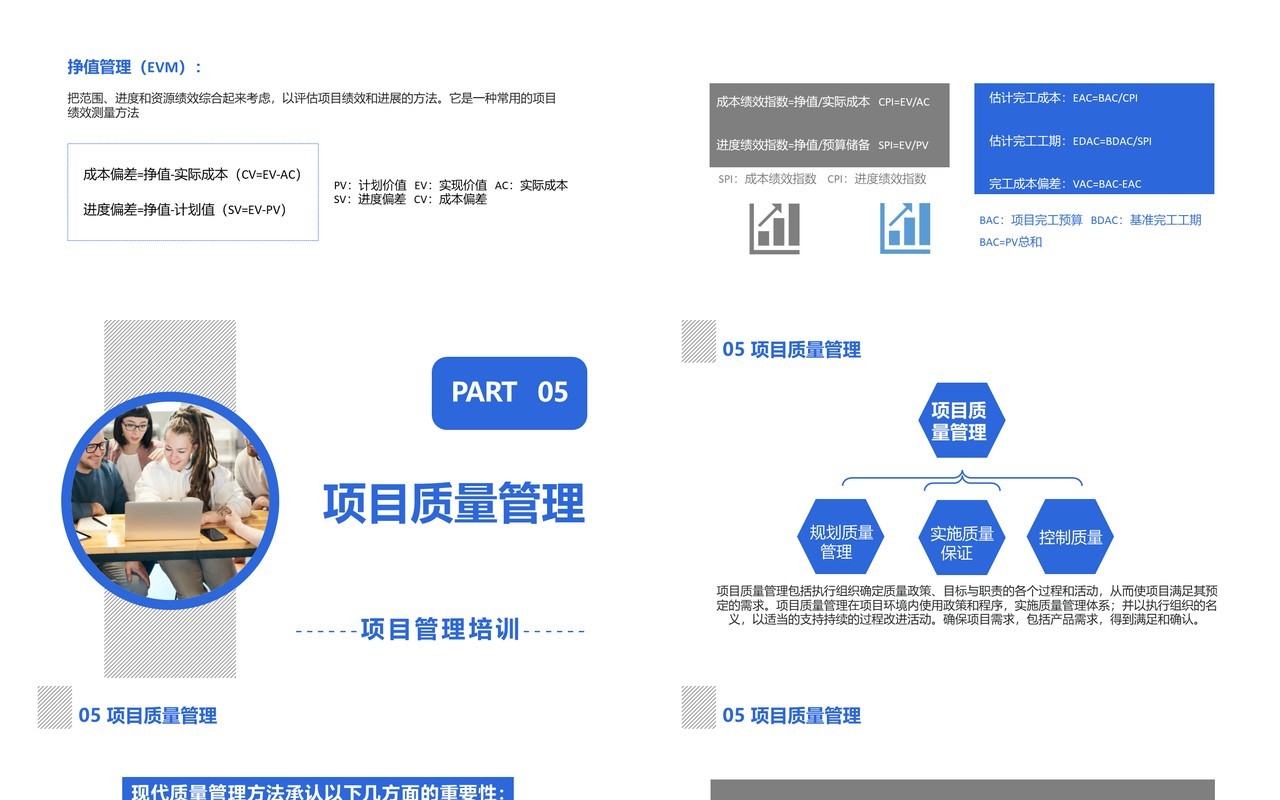 商务风项目管理十大知识领域企业培训PPT模板