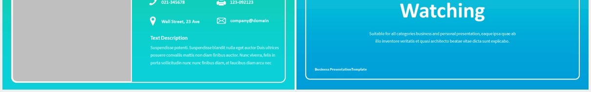 蓝绿色渐变商务公司业务宣传介绍PPT图片排版设计模板Trafero - Business Powerpoint Template