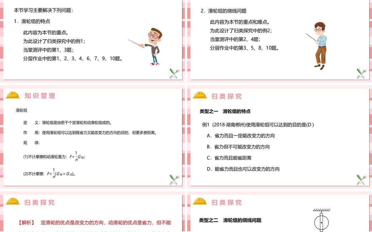 教科版六年级科学上册滑轮组PPT模板