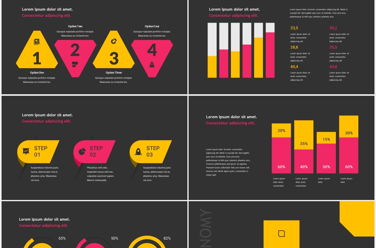 深色经济学图文排版设计PPT模板ECONOMIX - Economics Powerpoint Template