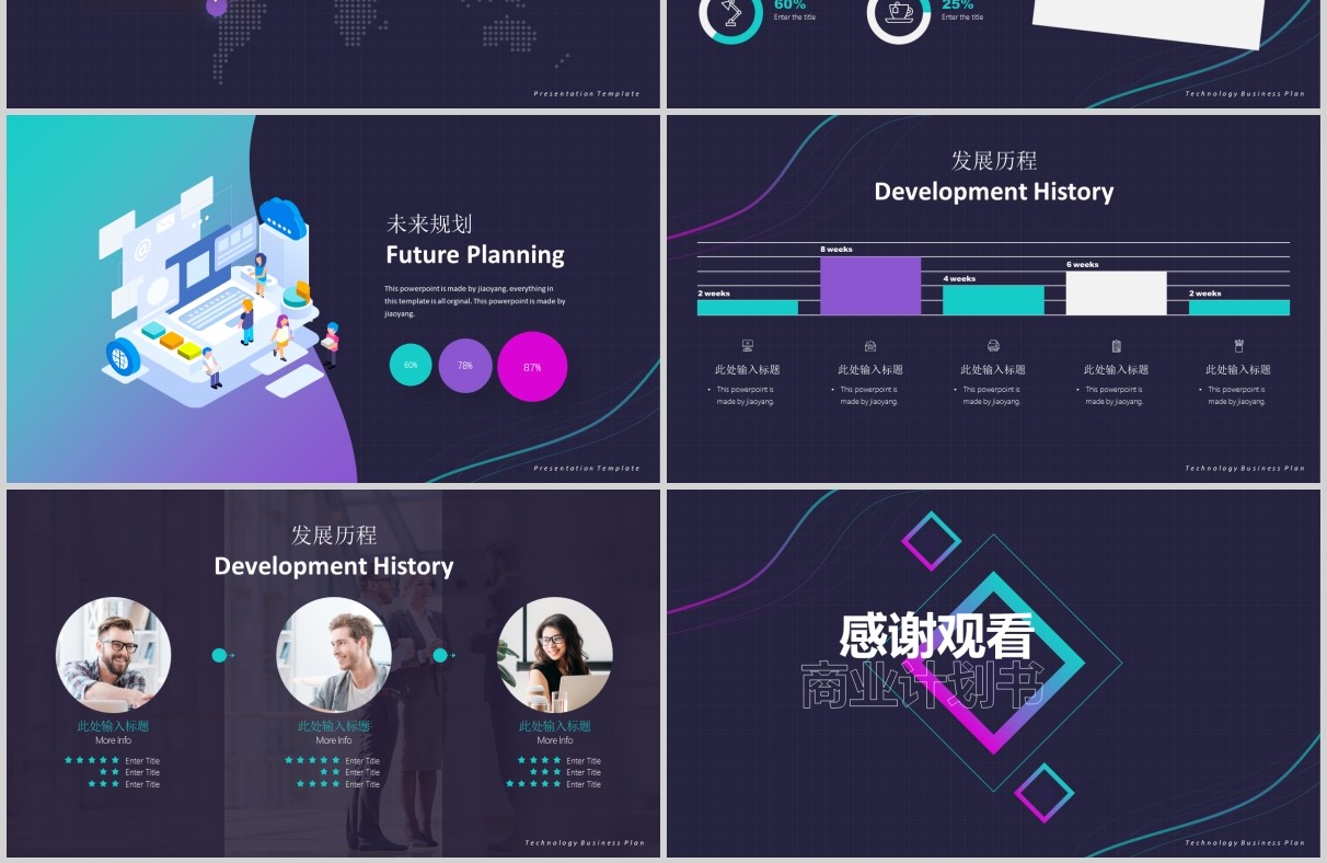 商务科技风商业计划书PPT模板