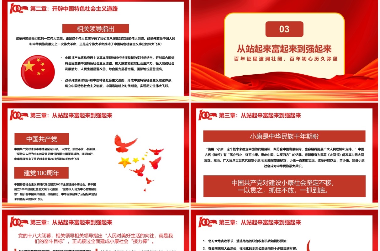 红色党政风百年初心历久弥坚百年征程波澜壮阔教育培训通用动态PPT模板