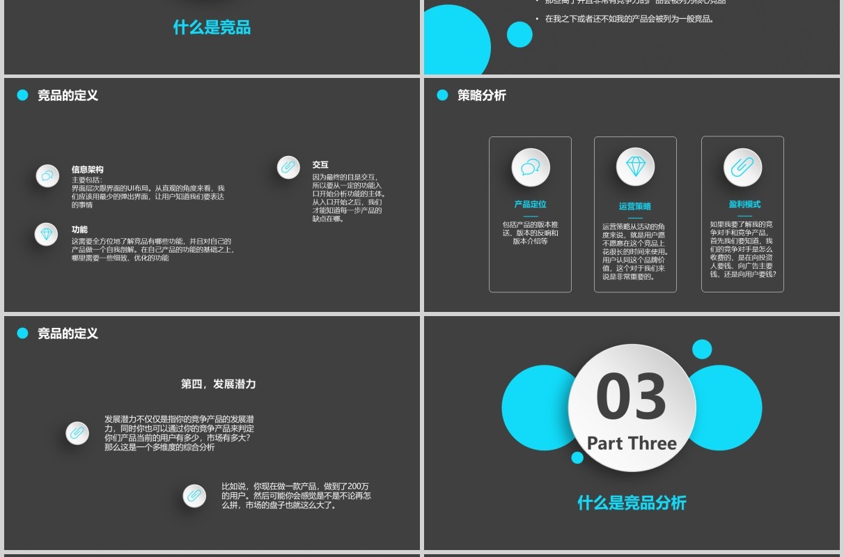 商务黑色竞品分析报告PPT模板