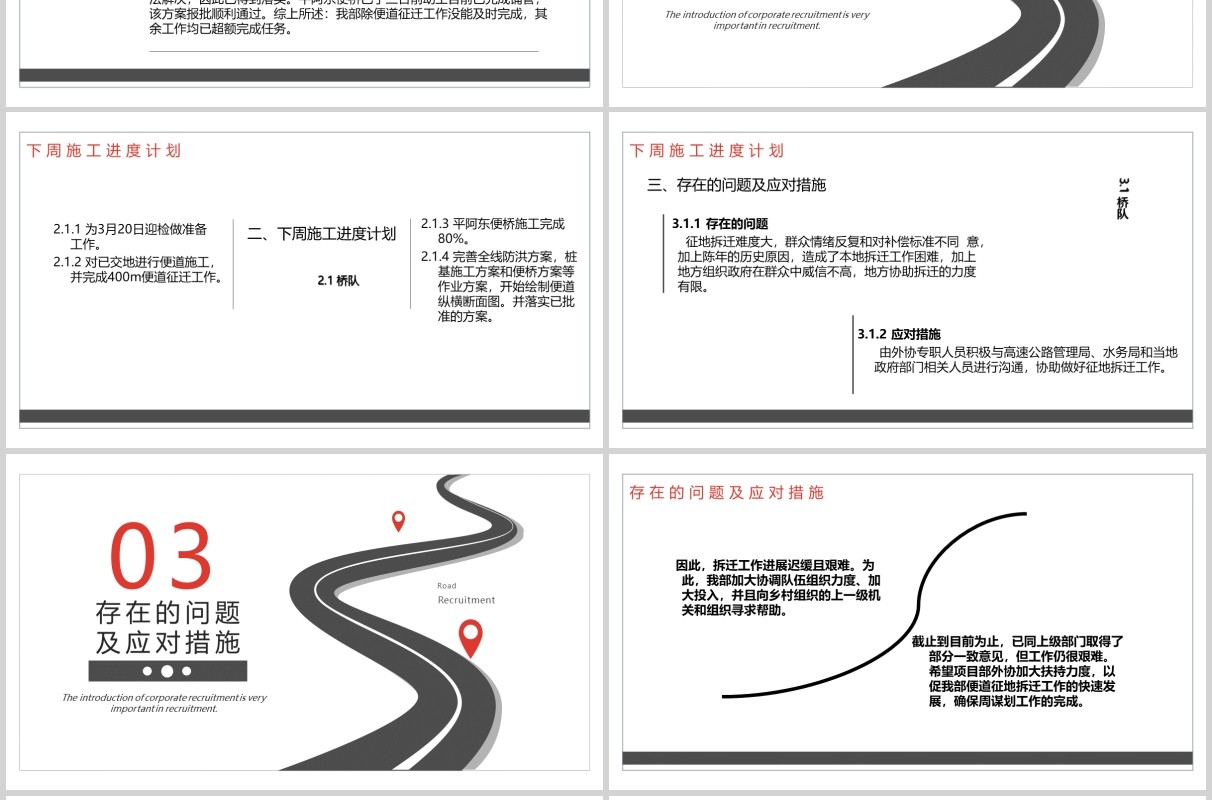 安全施工周例会工作汇报PPT模板