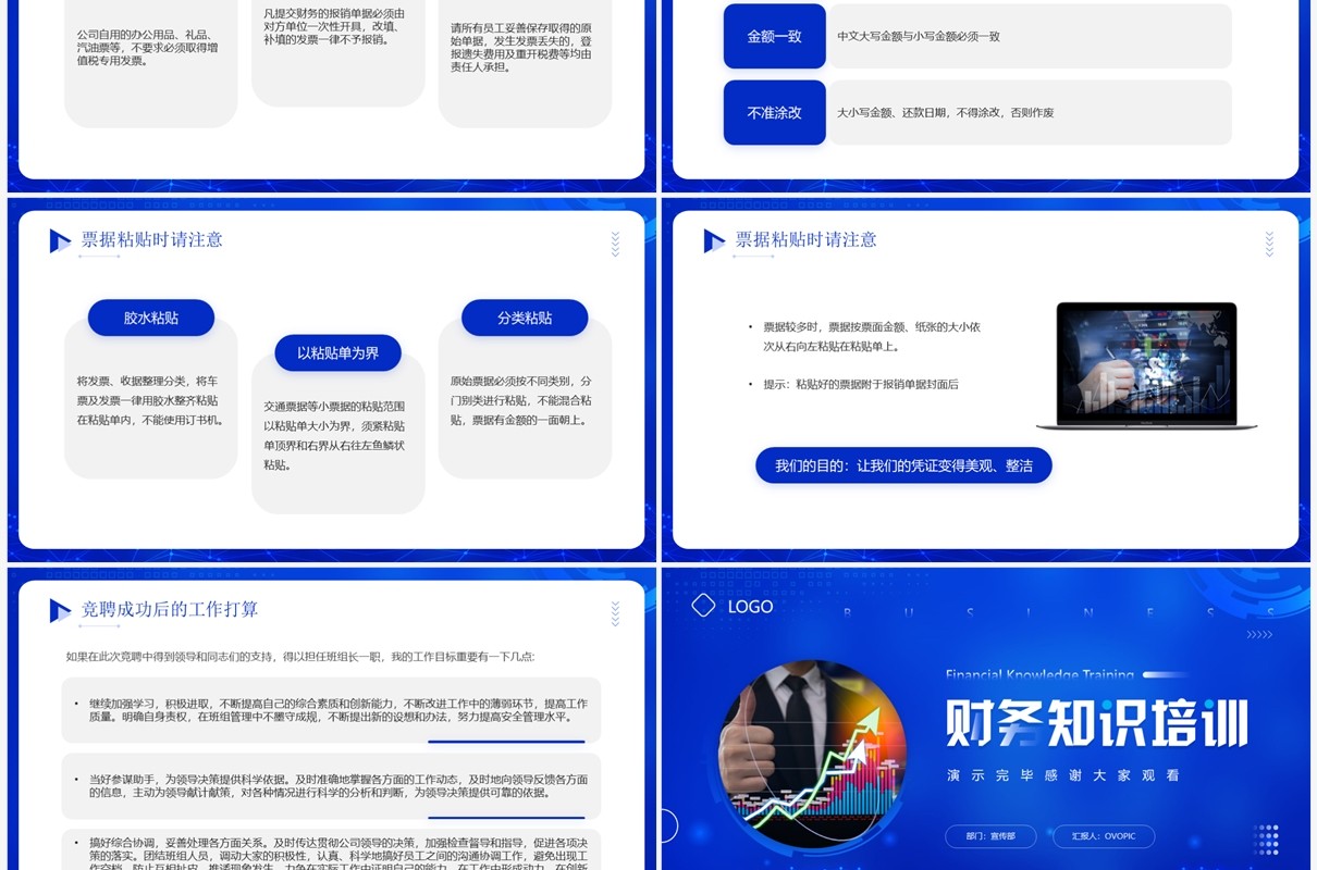 蓝色商务风财务知识培训PPT模板