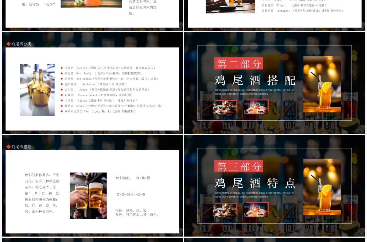 鸡尾酒调制实用调酒师培训动态PPT模板