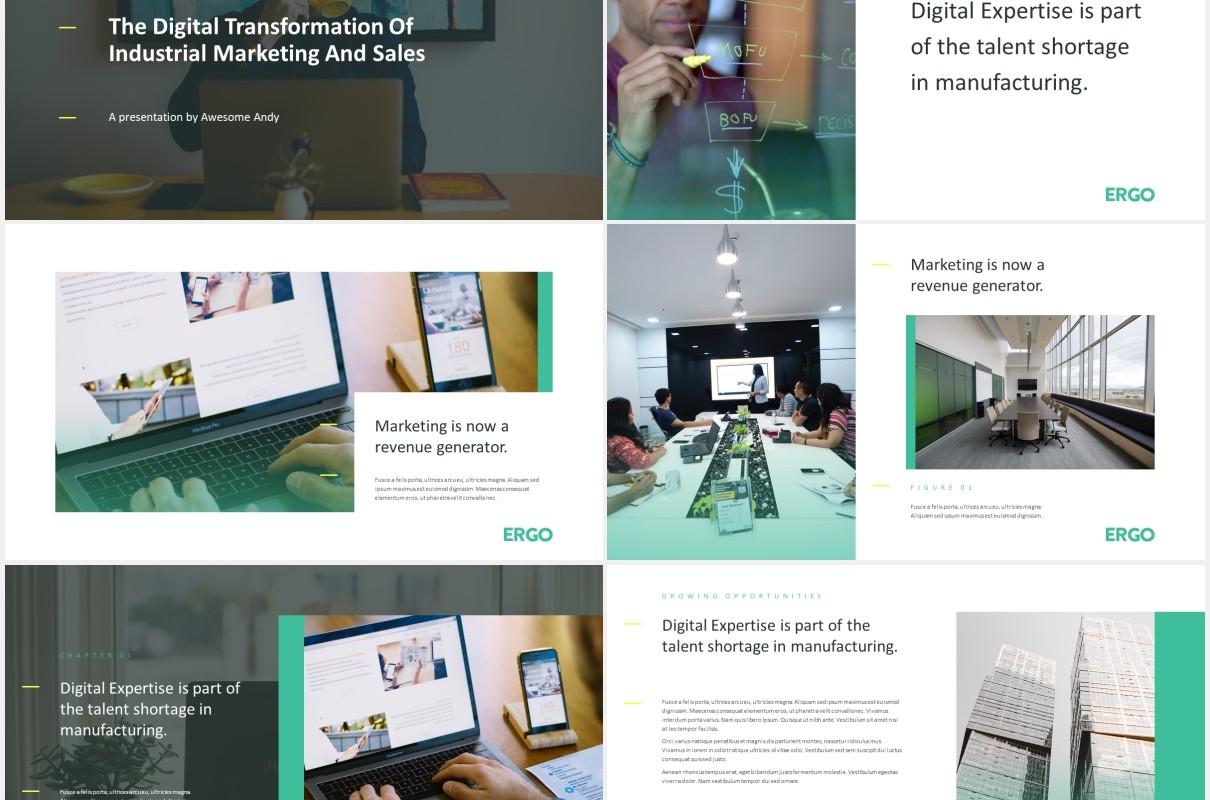 高端简约商业计划报告PPT模板ergo business pitch powerpoint template
