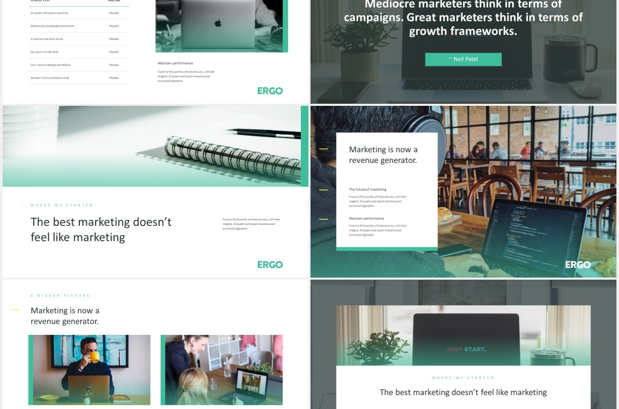 高端简约商业计划报告PPT模板ergo business pitch powerpoint template