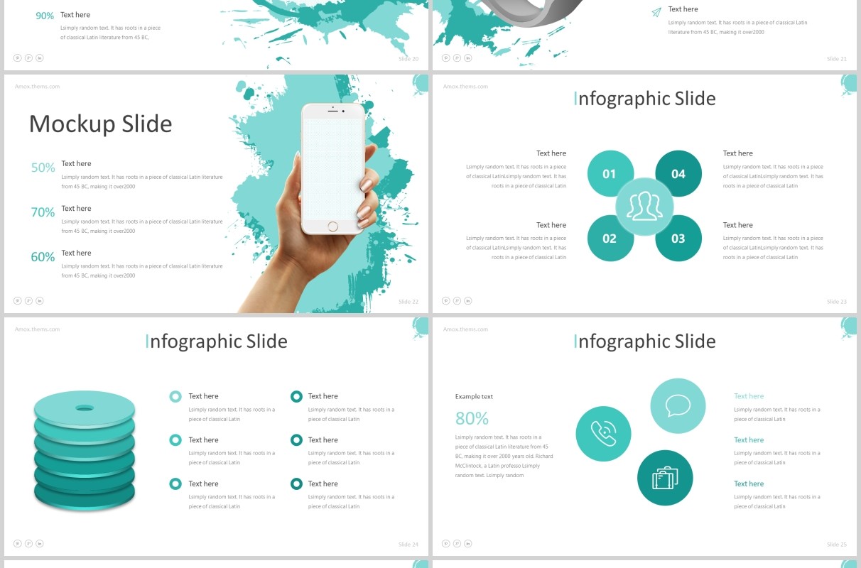 创意水墨圆形排版工作汇报产品宣传PPT模板Amox - Powerpoint Template