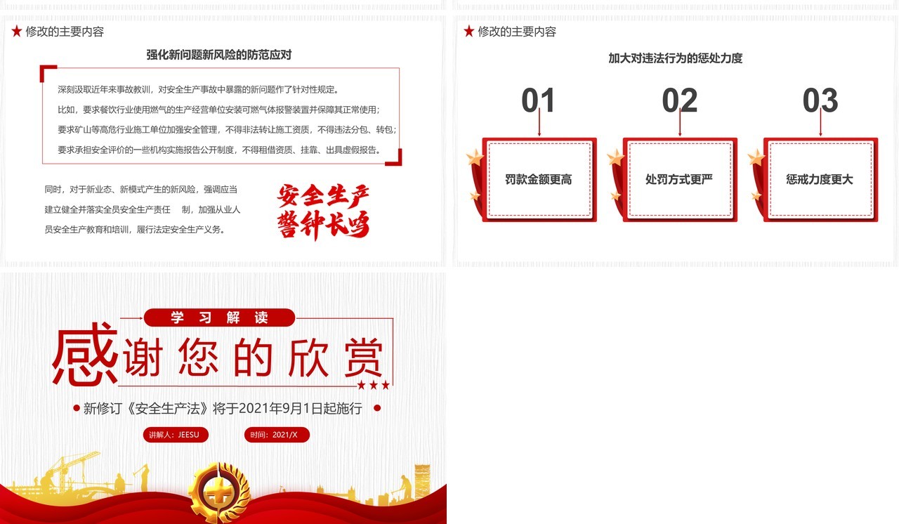 简约学习解读《新安全生产法》PPT模板