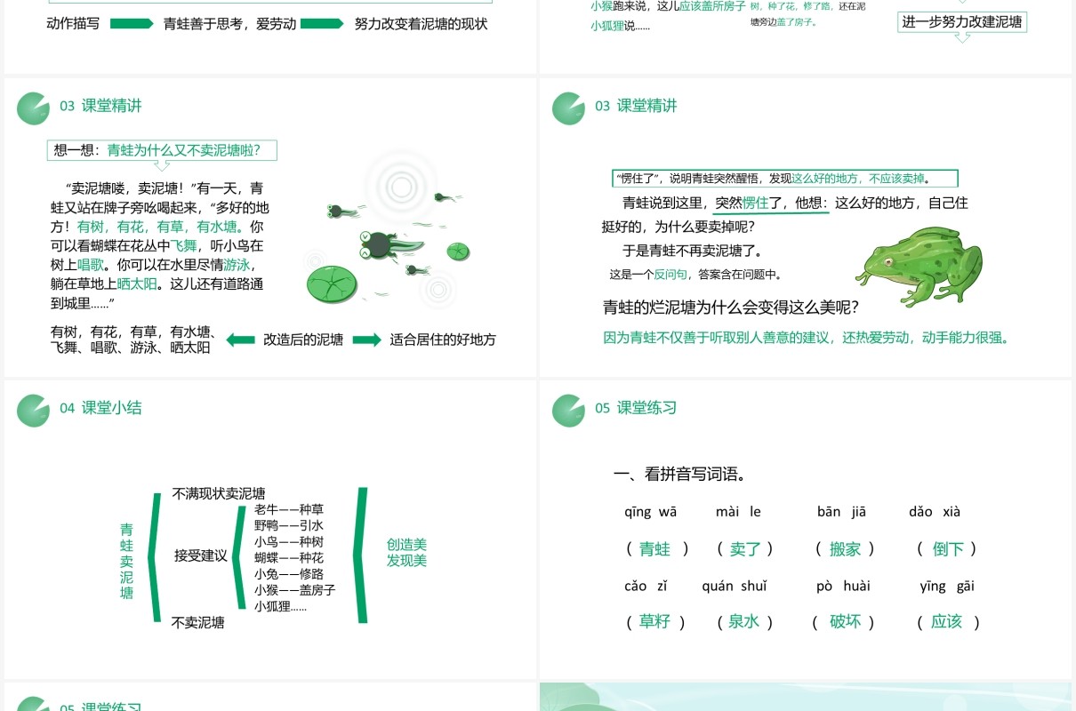 部编版二年级语文下册青蛙卖泥塘课件PPT模板