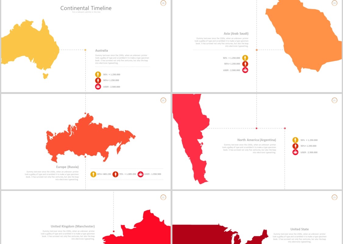 红色简洁PPT信息图表模板可插图片Thirteen - Powerpoint Template