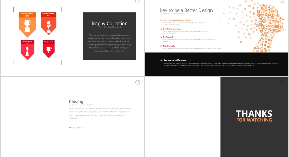 红色简洁PPT信息图表模板可插图片Thirteen - Powerpoint Template