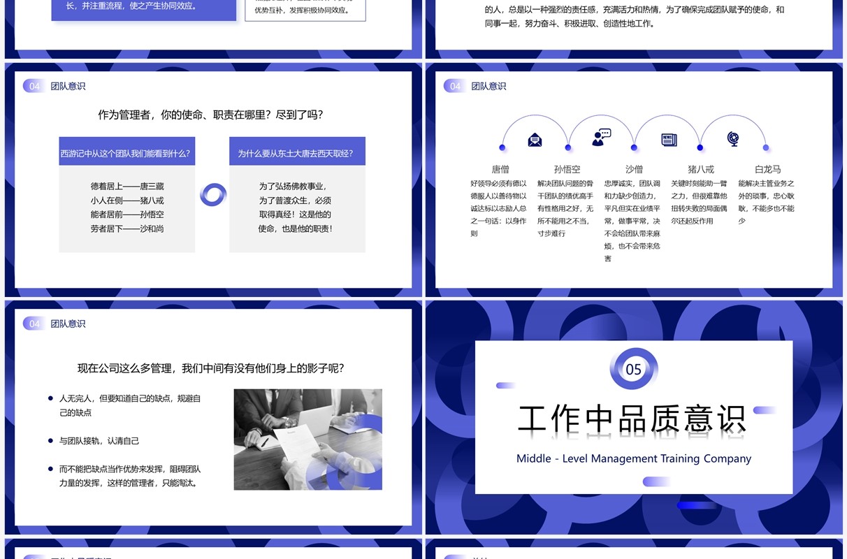 紫色商务风公司中层管理培训PPT模板