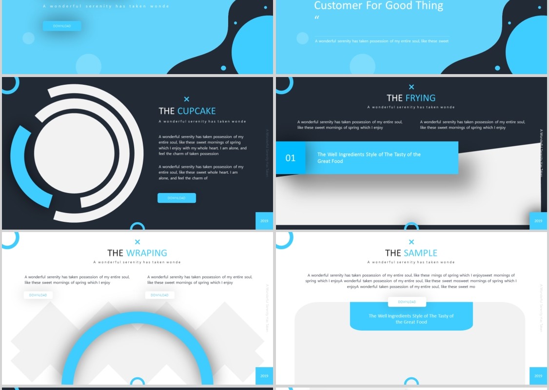 纸杯蛋糕美食餐饮PPT模板Cupcake Powerpoint Template