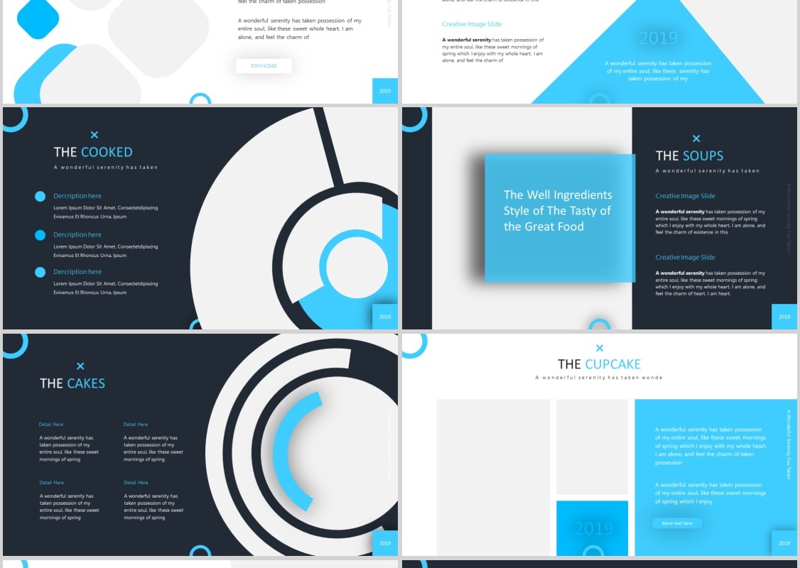 纸杯蛋糕美食餐饮PPT模板Cupcake Powerpoint Template