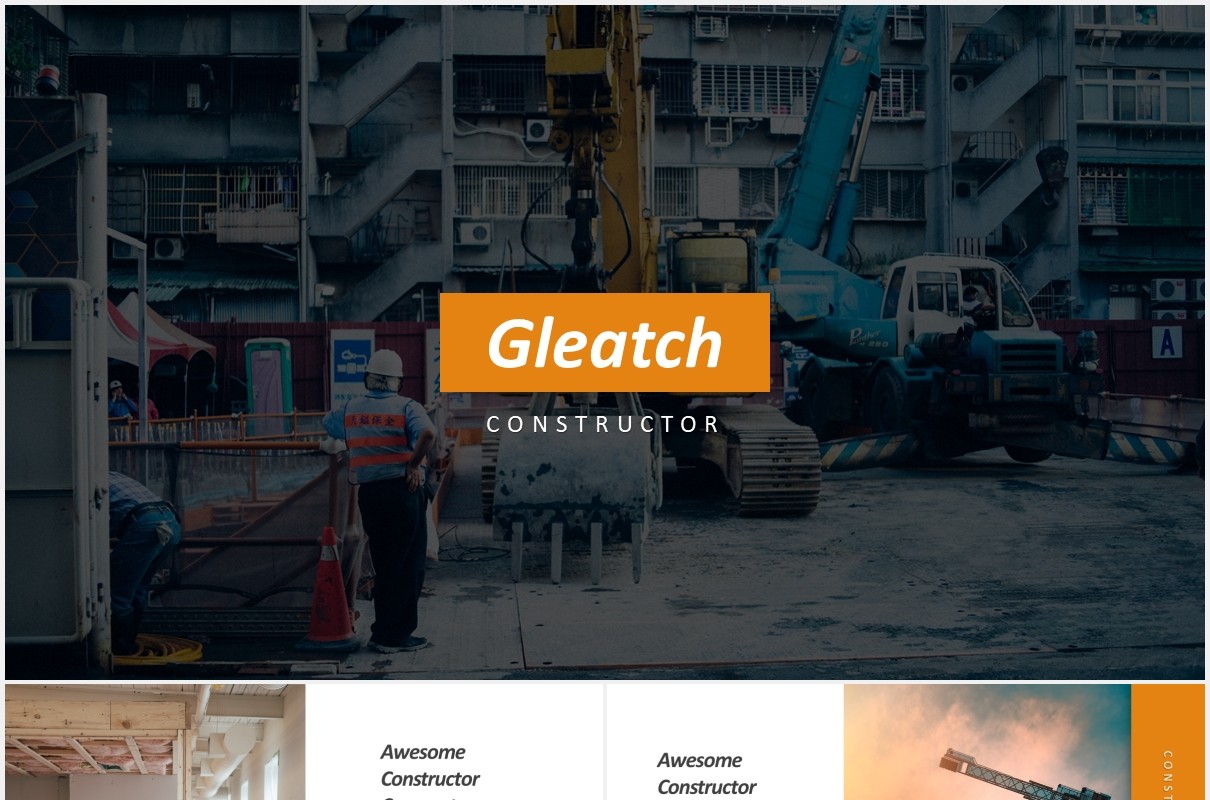 施工现场安全建筑PPT国外模板gleatch powerpoint template