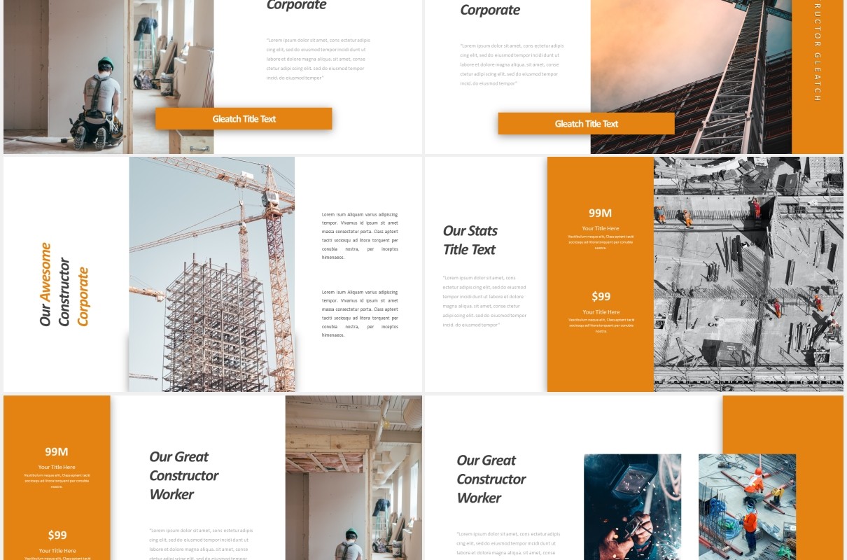 施工现场安全建筑PPT国外模板gleatch powerpoint template