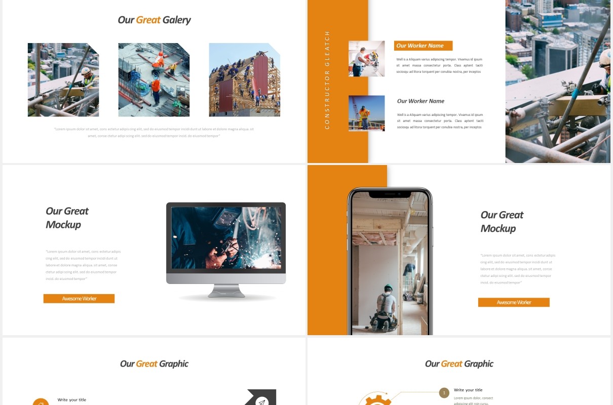 施工现场安全建筑PPT国外模板gleatch powerpoint template